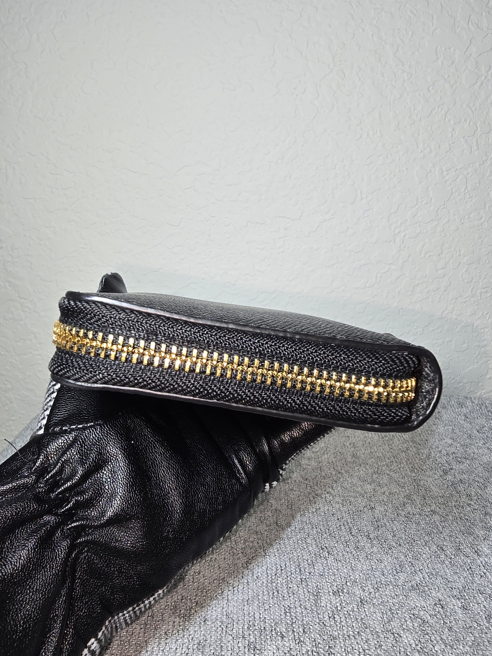 Coach Crossgrain Leather Accordion Zip Wallet Black Saffiano - Picture 10 of 13